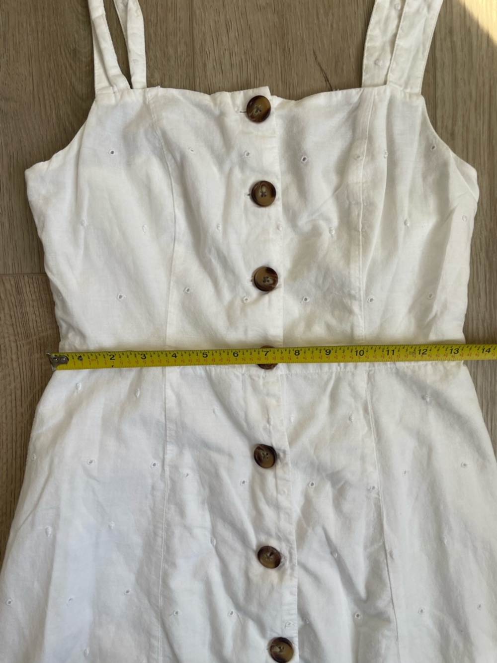 GAP White Eyelet Button-Front Midi Sundress - Picture 3 of 6